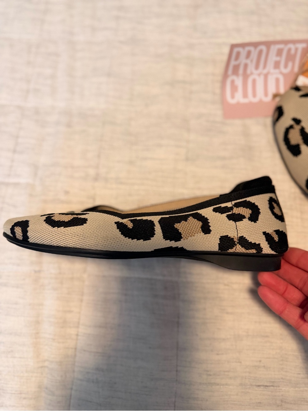 Women’s' Beige and Black Leopard Ballet Flats